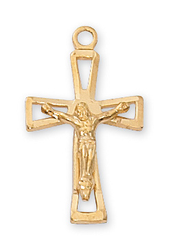 Gold over Sterling Crucifix Pendant